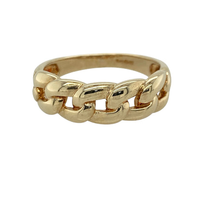 9ct Gold Curb Link Band Ring