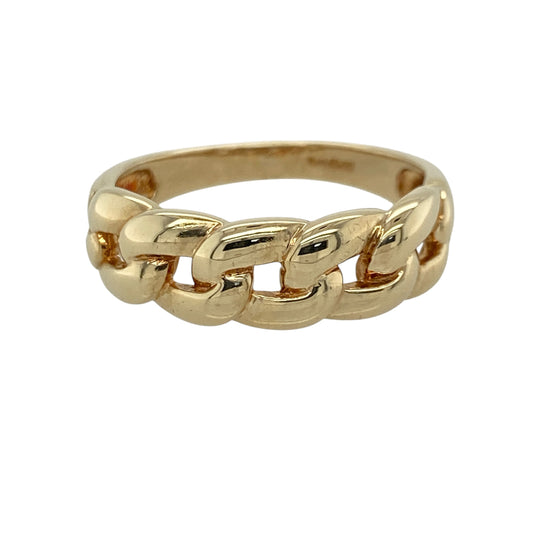 9ct Gold Curb Link Band Ring