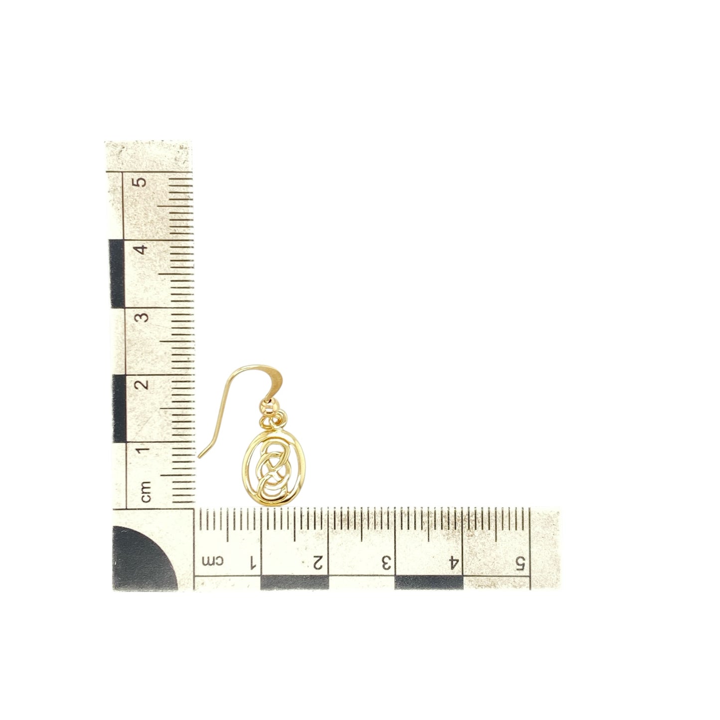 9ct Gold Celtic Knot Oval Drop Earrings