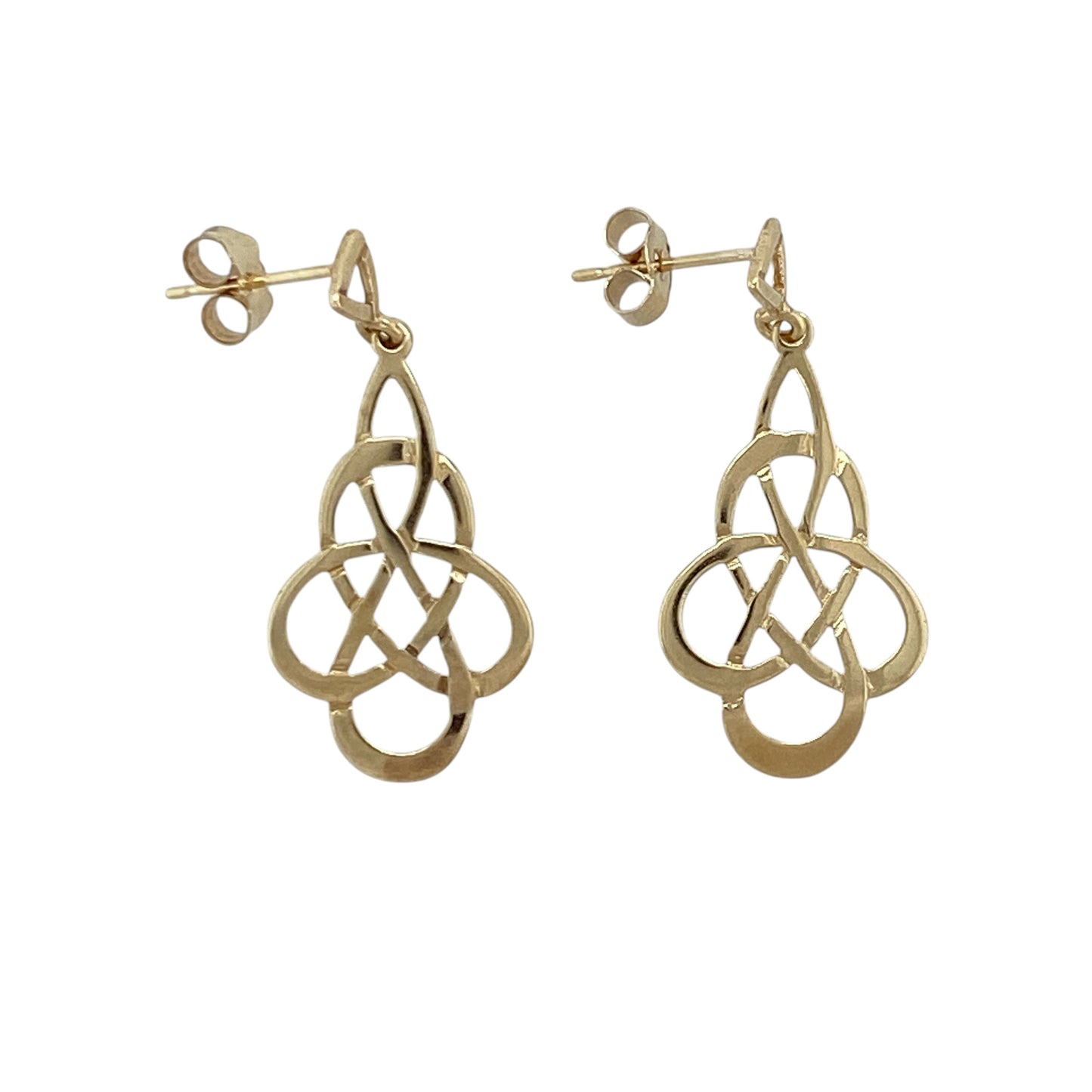 9ct Gold Celtic Knot Drop Earrings