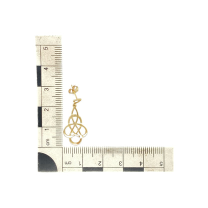 9ct Gold Celtic Knot Drop Earrings