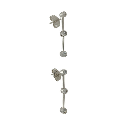 9ct White Gold & Cubic Zirconia Drop Earrings
