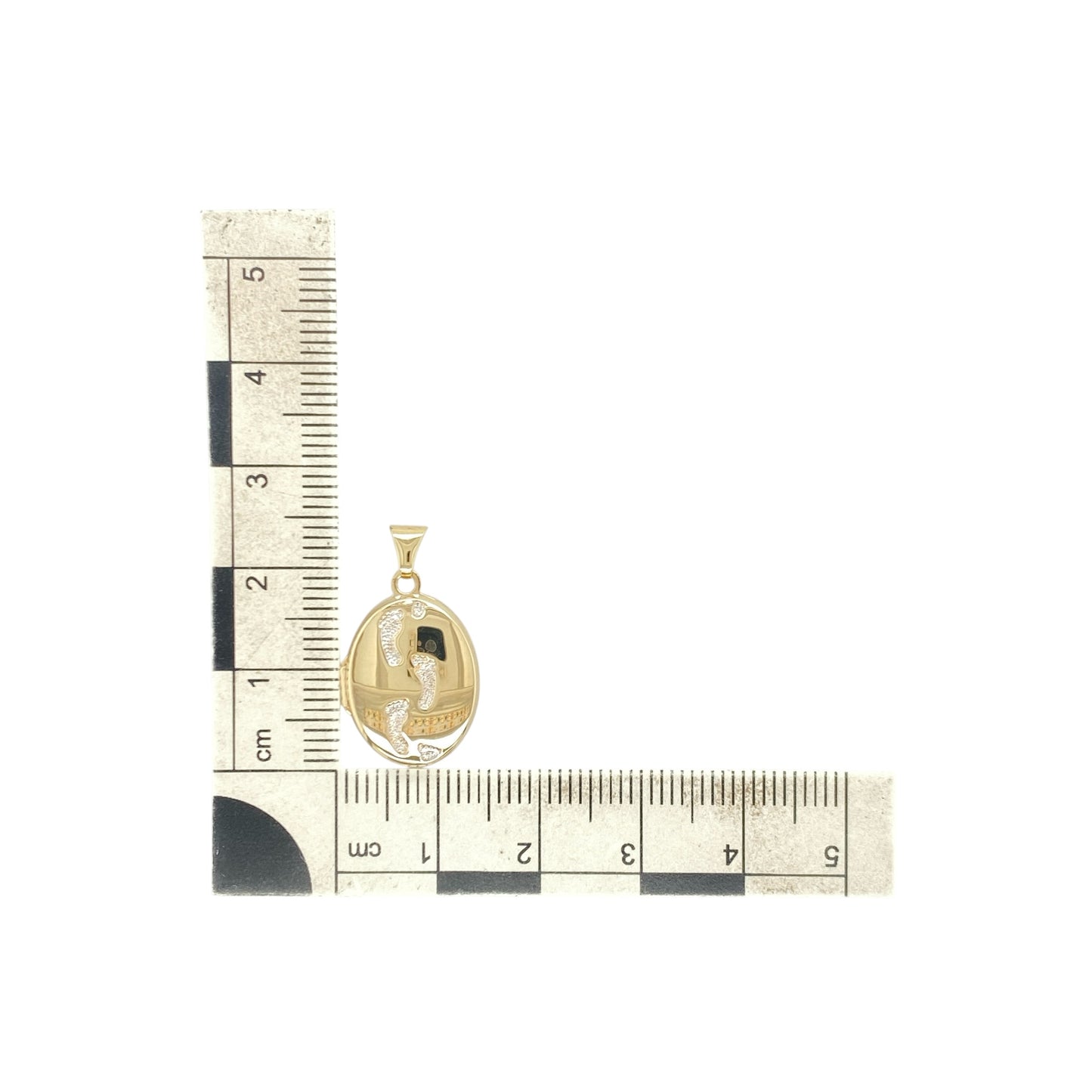 9ct Gold Footprint Oval Locket