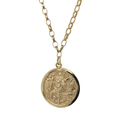 9ct Gold St Christopher 18" Necklace