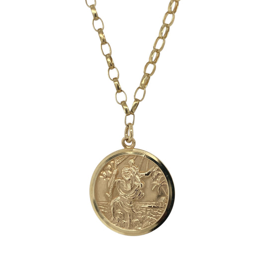9ct Gold St Christopher 18" Necklace
