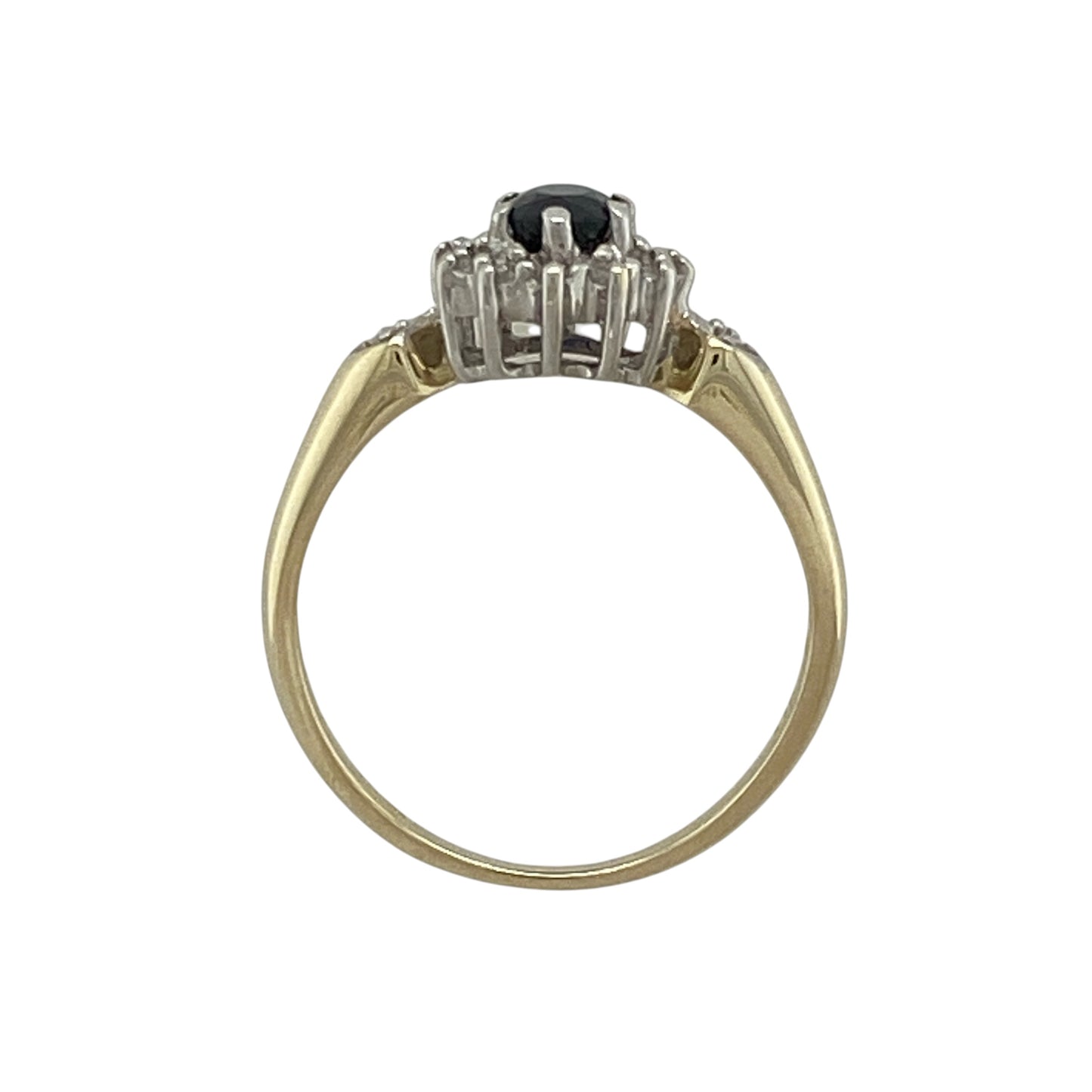 9ct Gold Diamond & Sapphire Cluster Ring
