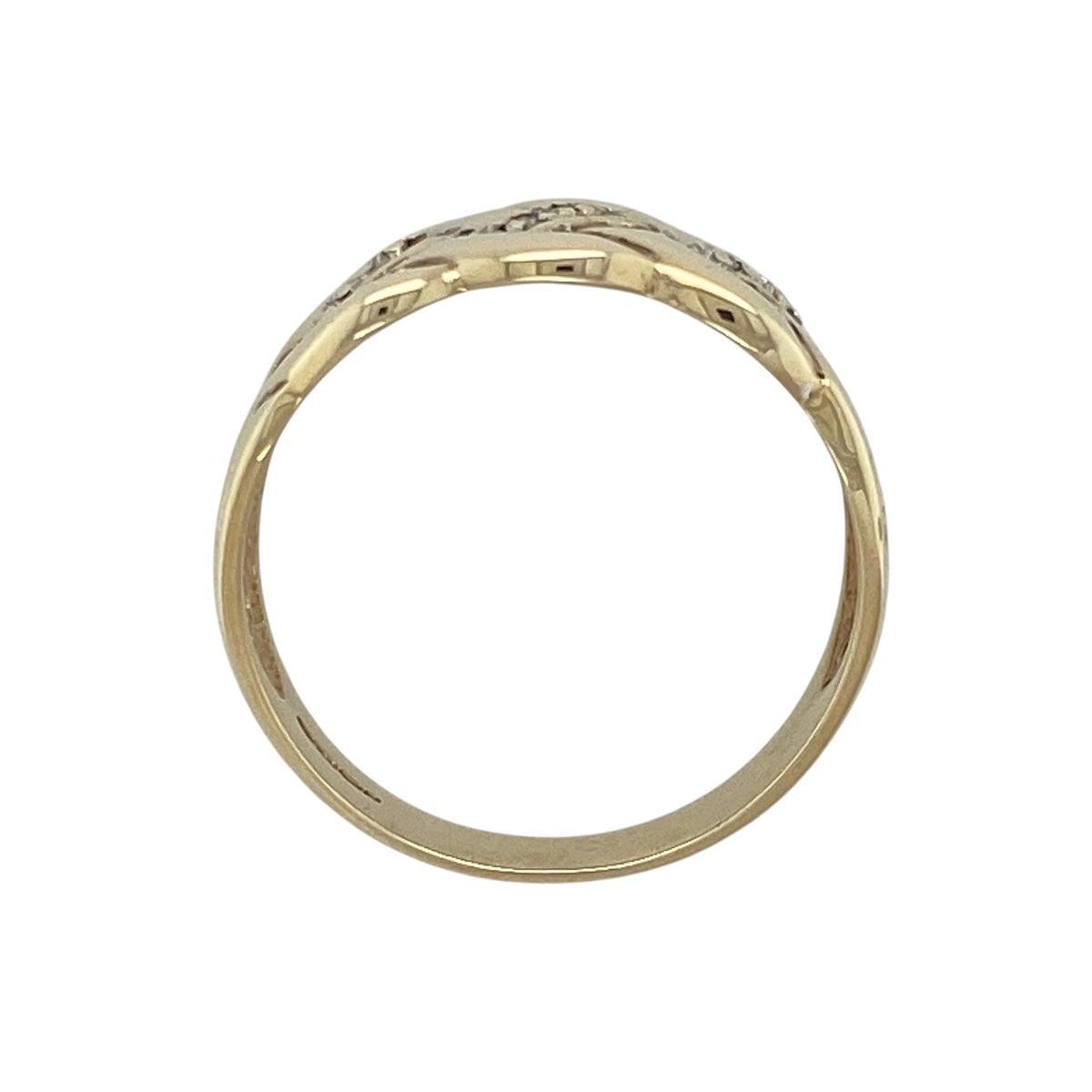 9ct Gold & Diamond Celtic Knot Wide Band Ring