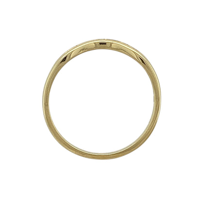 18ct Gold & Diamond Curved Wishbone Ring