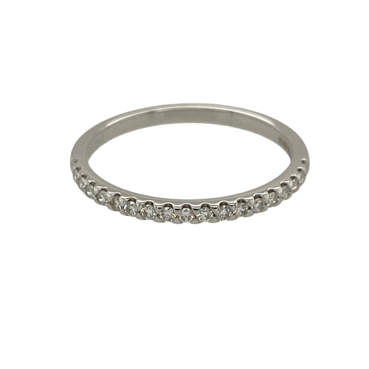 18ct White Gold & Diamond Band Ring