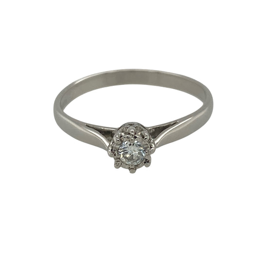 18ct White Gold & Diamond Solitaire Ring