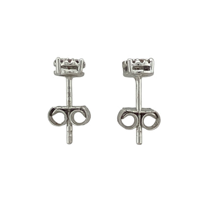 9ct White Gold & Diamond Cluster Stud Earrings
