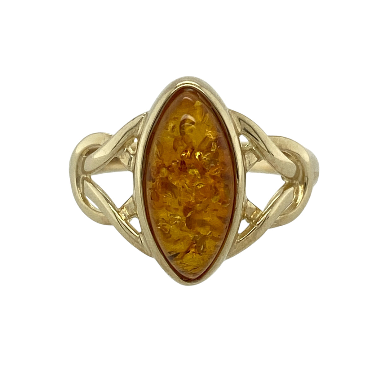 9ct Gold & Amber Ring