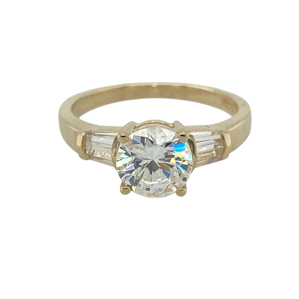 14ct Gold & Cubic Zirconia Solitaire Ring