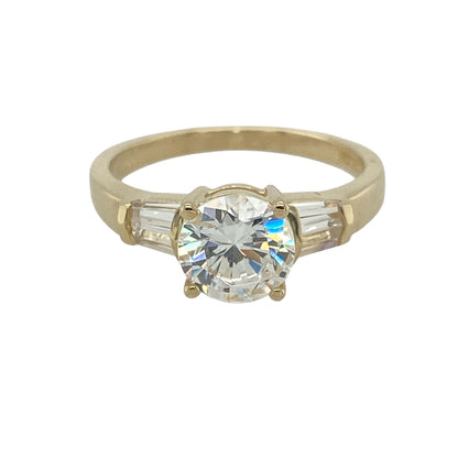 14ct Gold & Cubic Zirconia Solitaire Ring