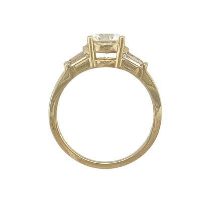 14ct Gold & Cubic Zirconia Solitaire Ring