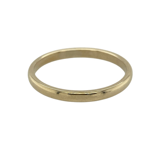 9ct Gold 2mm Wedding Band Ring