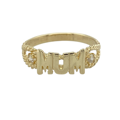 9ct Gold & Cubic Zirconia Mum Ring