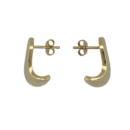 9ct Gold Wave Stud Earrings