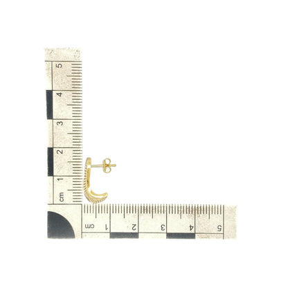 9ct Gold Wave Stud Earrings