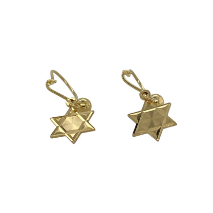 This pair of pre-owned 9ct yellow gold Star of David drop earrings is a meaningful and timeless addition to any jewellery collection.

Design: Featuring the iconic Star of David suspended in a classic drop design, these elegant earrings offer subtle movement and a polished finish. Their lightweight design makes them comfortable for everyday wear while celebrating a symbol of faith and heritage.
Material: Made from 9-carat yellow gold.
Size & Weight: Total weight 0.80 grams.