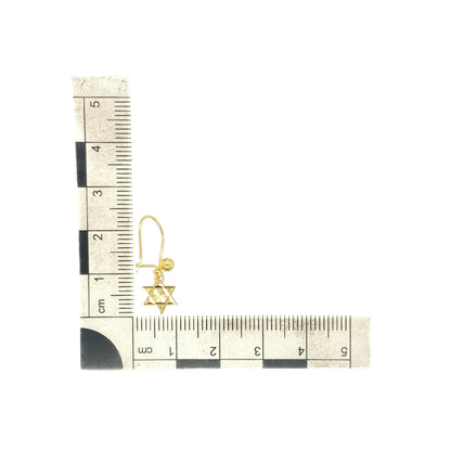 9ct Gold Star of David Drop Earrings