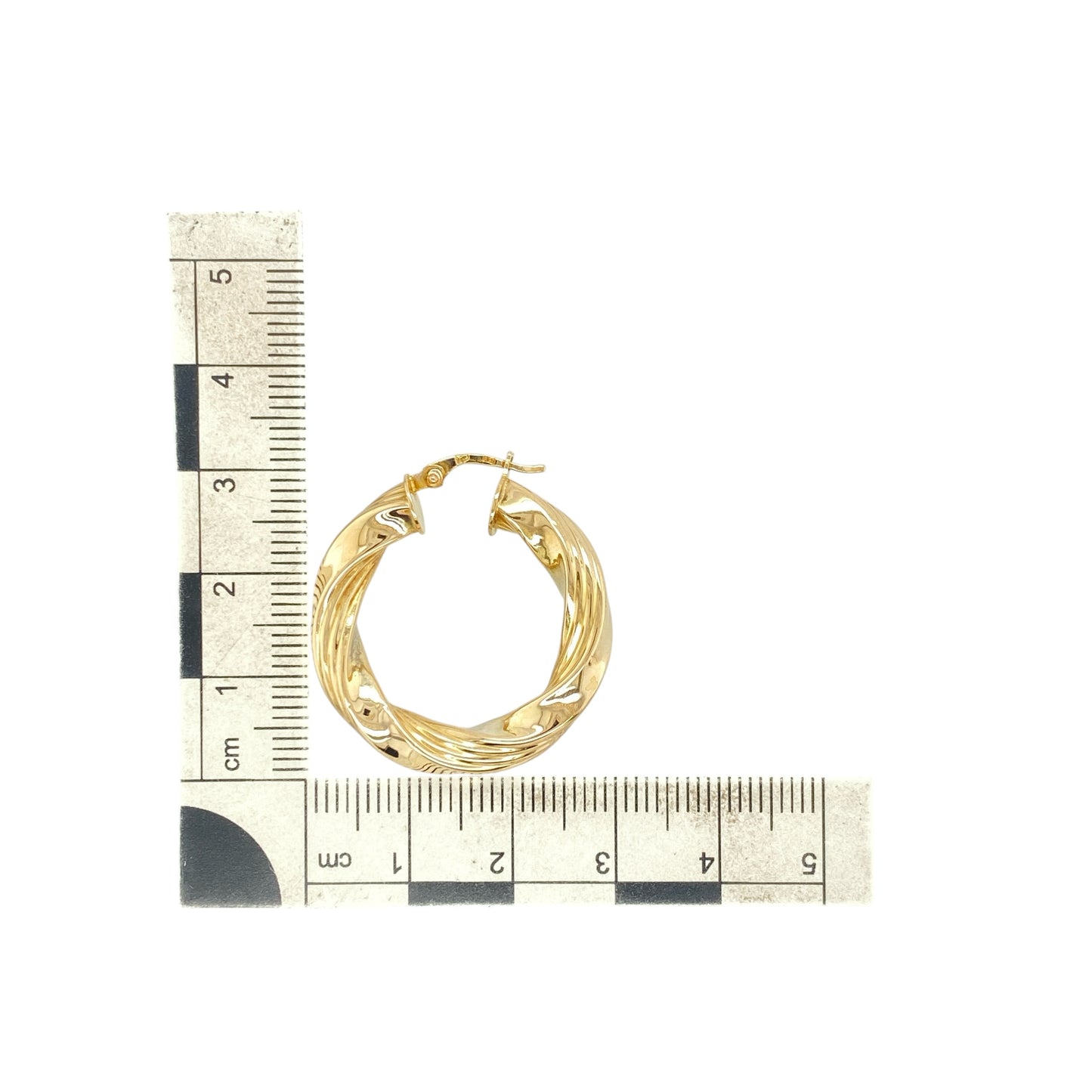 9ct Gold Twisted Hoop Creole Earrings