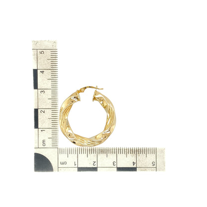 9ct Gold Twisted Hoop Creole Earrings