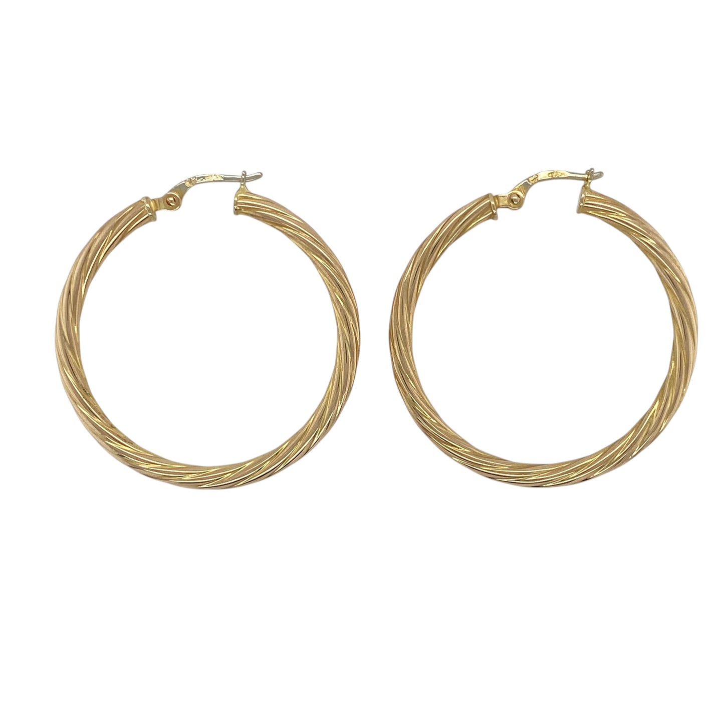 9ct Gold Twisted Hoop Creole Earrings