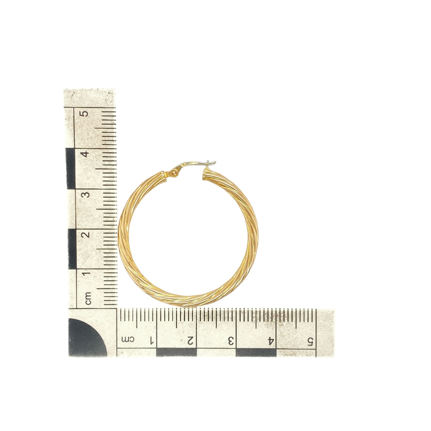 9ct Gold Twisted Hoop Creole Earrings