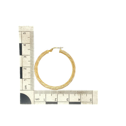 9ct Gold Twisted Hoop Creole Earrings