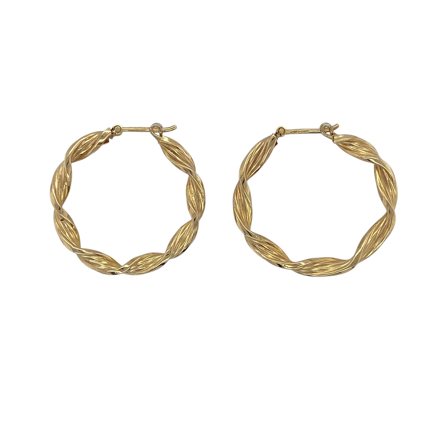 9ct Gold Twisted Hoop Creole Earrings