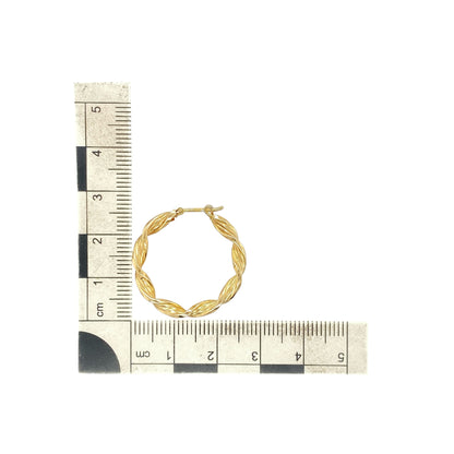 9ct Gold Twisted Hoop Creole Earrings
