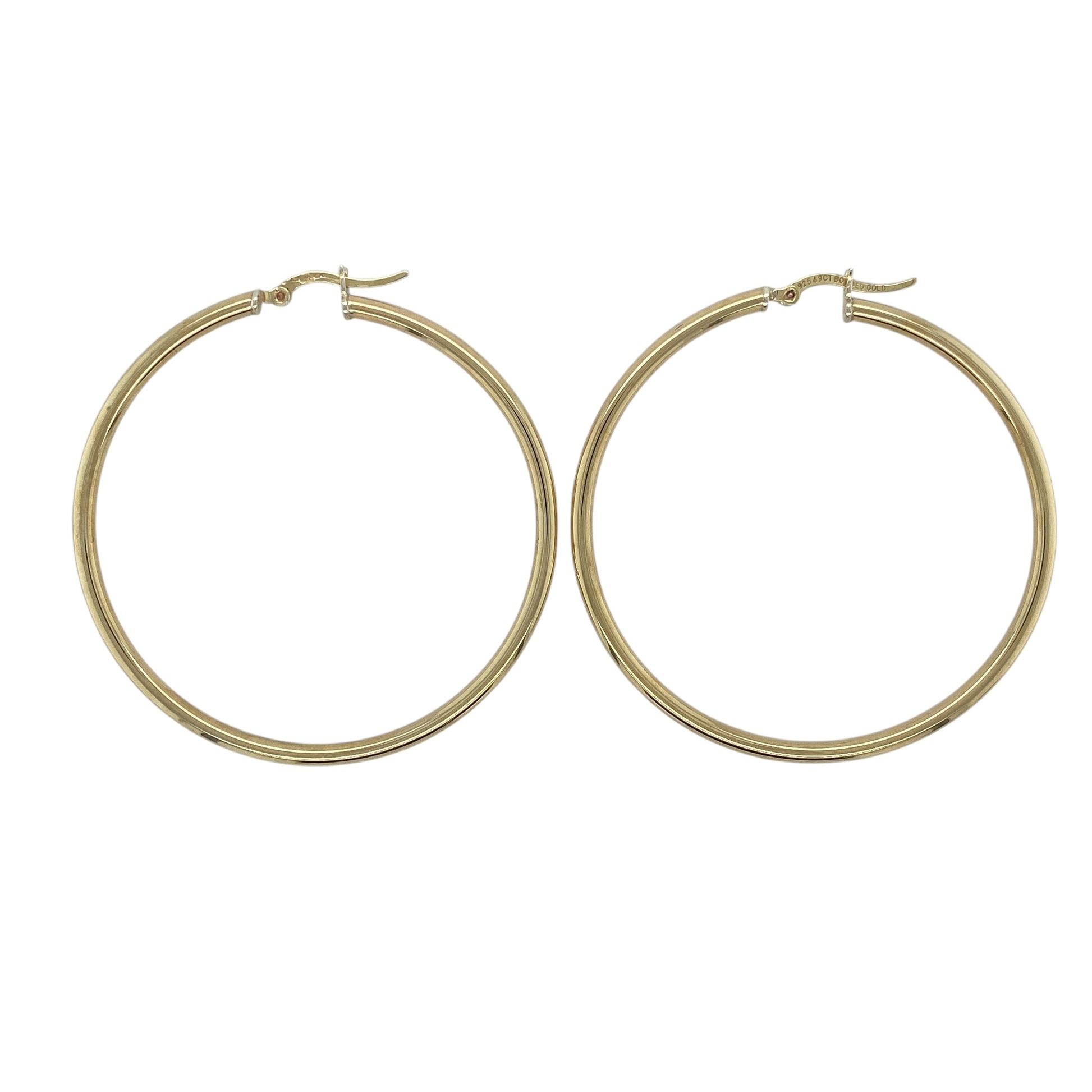 9ct Gold Plain Hoop Creole Earrings