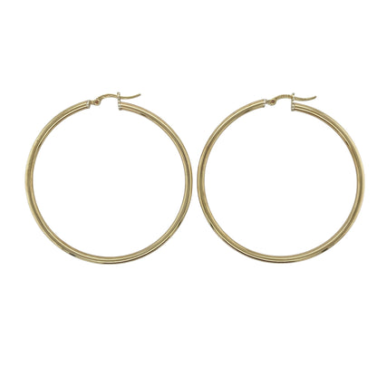 9ct Gold Plain Hoop Creole Earrings