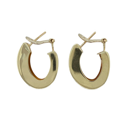 9ct Gold Wide Oval Earrings
