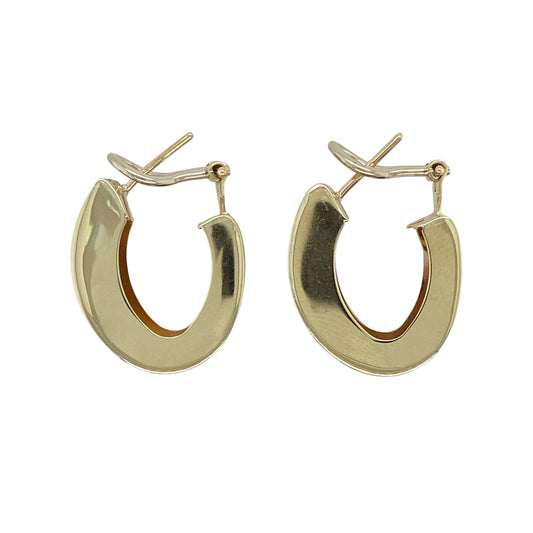 9ct Gold Wide Oval Earrings