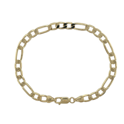 9ct Gold 7" Figaro Bracelet