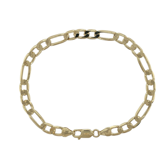 9ct Gold 7" Figaro Bracelet