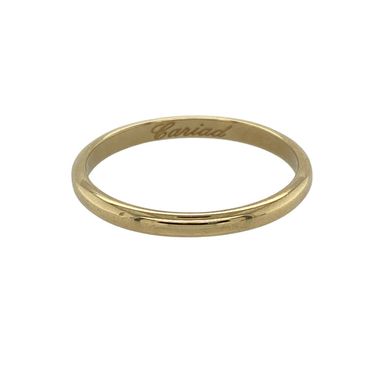 18ct Gold Clogau Cariad 2mm Wedding Band Ring
