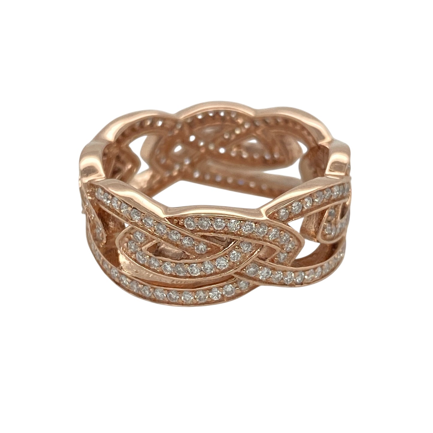 9ct Gold & Diamond Clogau Open Celtic Knot Band Ring