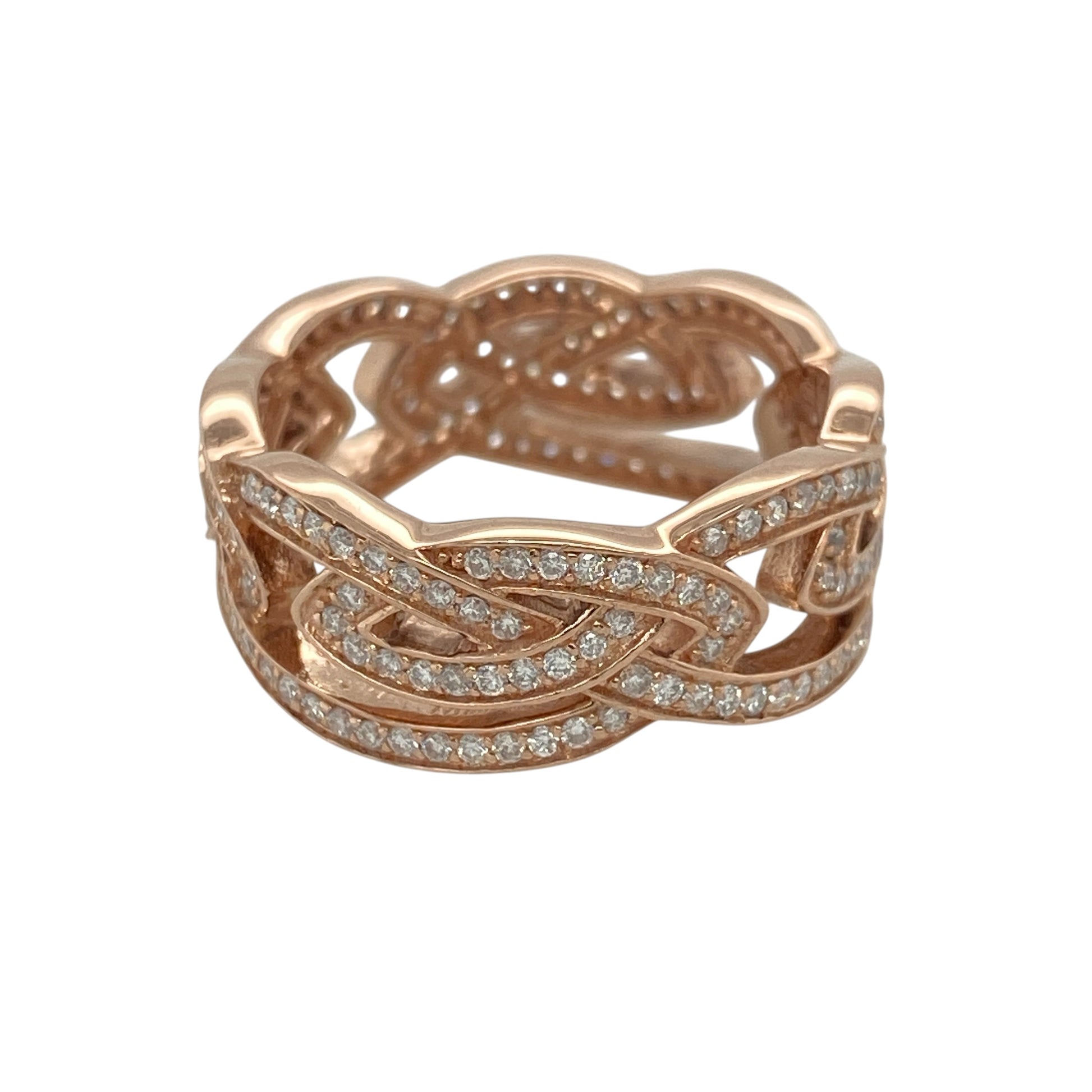 9ct Gold & Diamond Clogau Open Celtic Knot Band Ring