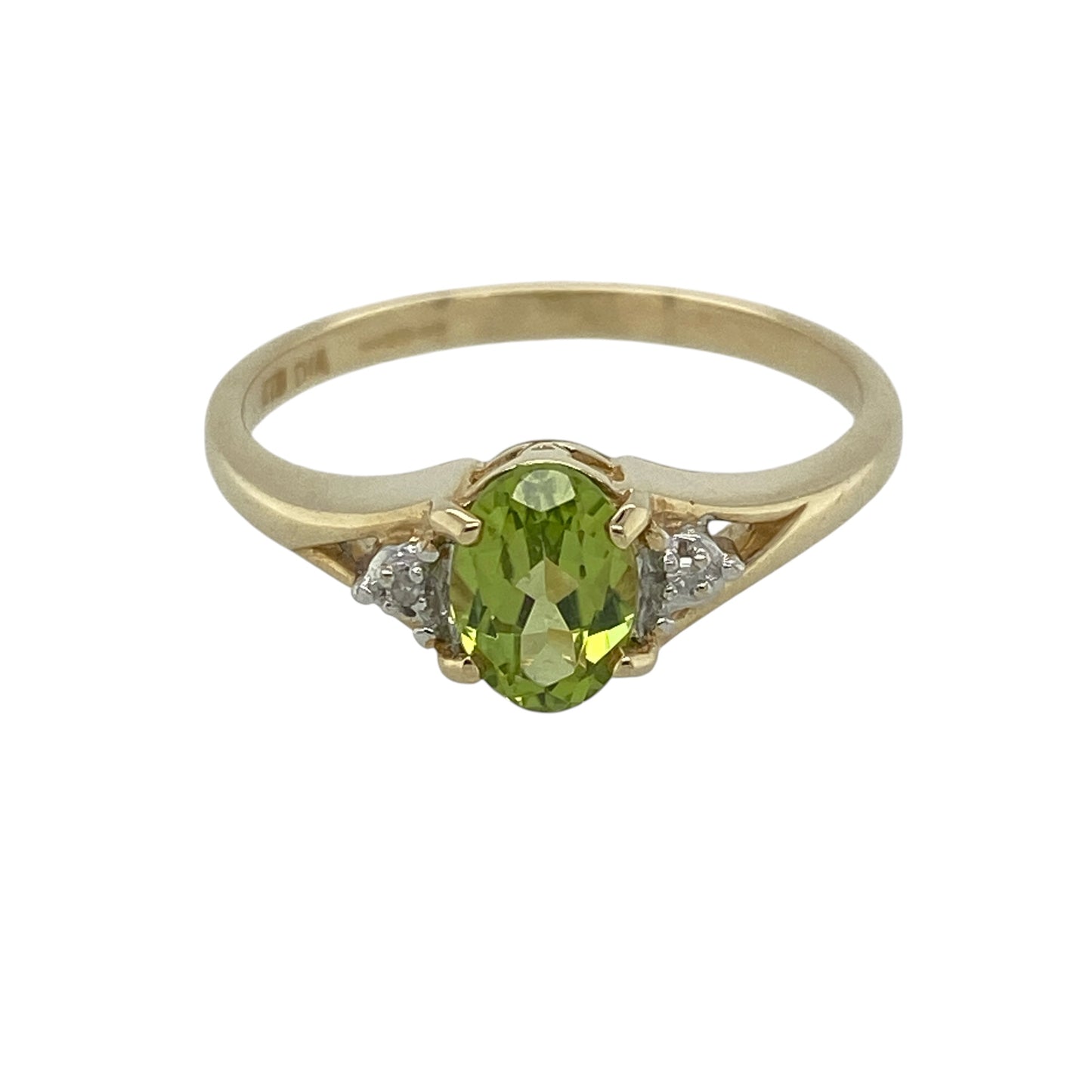 9ct Gold Diamond & Peridot Ring