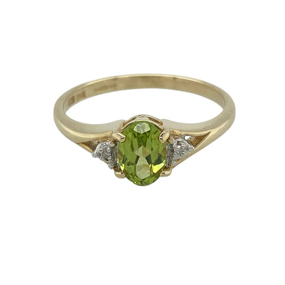 9ct Gold Diamond & Peridot Ring