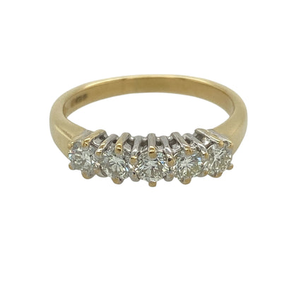 18ct Gold & Diamond Five Stone Band Ring