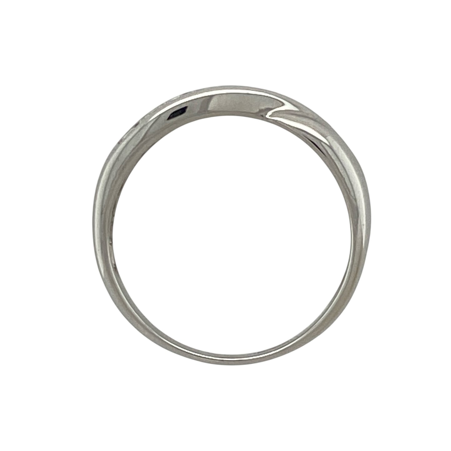 9ct White Gold & Diamond Crossover Band Ring