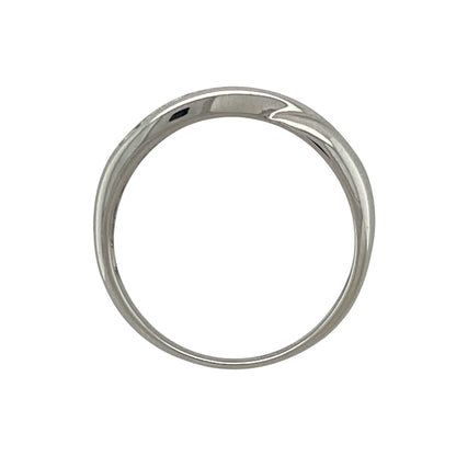 9ct White Gold & Diamond Crossover Band Ring