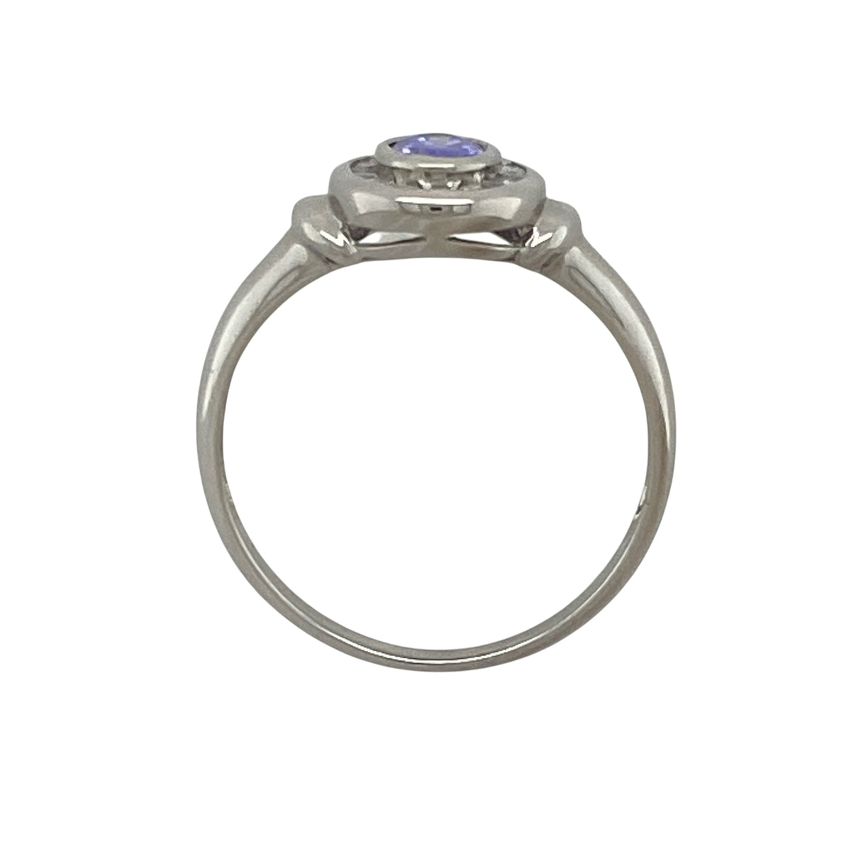 9ct White Gold Diamond & Tanzanite Cluster Ring
