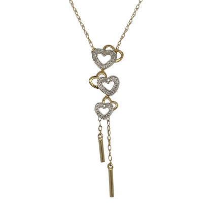 9ct Gold & Diamond Heart 16" Necklace