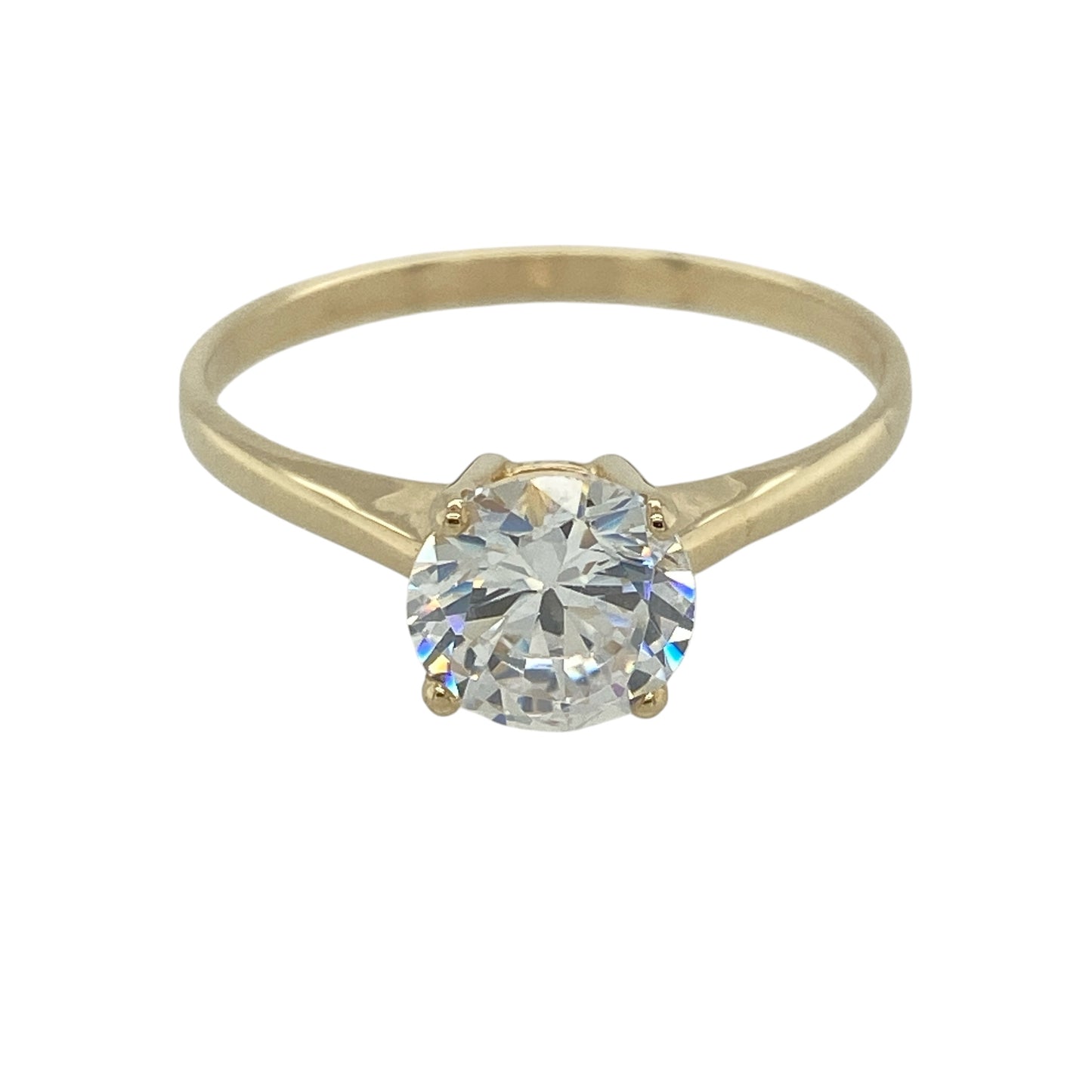 9ct Gold & Cubic Zirconia Solitaire Ring