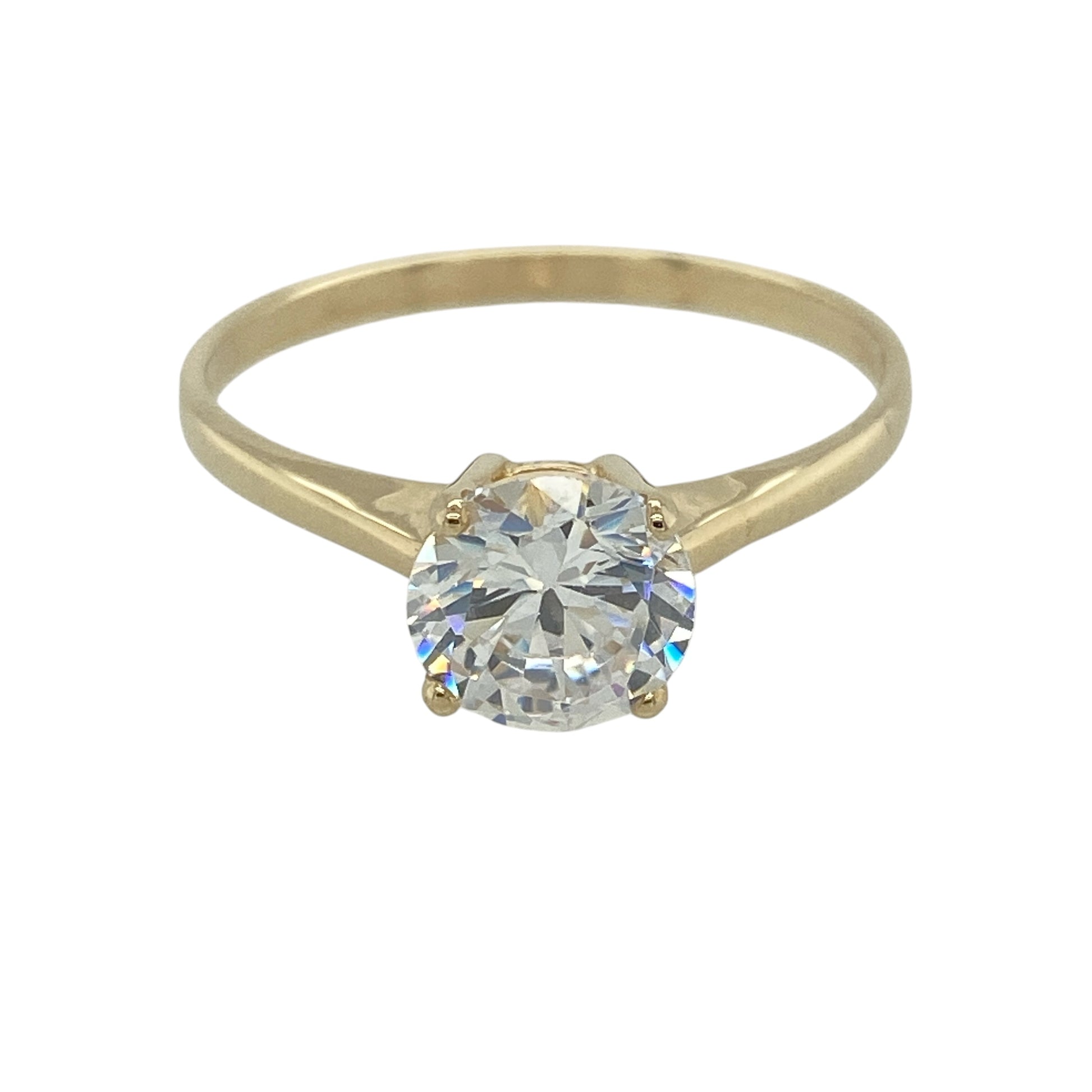 9ct Gold & Cubic Zirconia Solitaire Ring